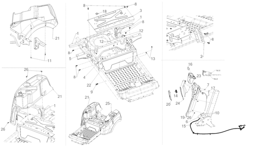 Platform Diagram and Parts List for RZT-SX42KH (17ARCBYS056)(2018) Cub Cadet Lawn Tractor